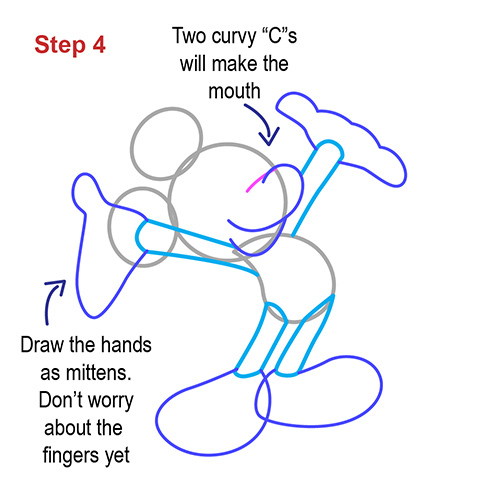 how to draw mickey mouse hands