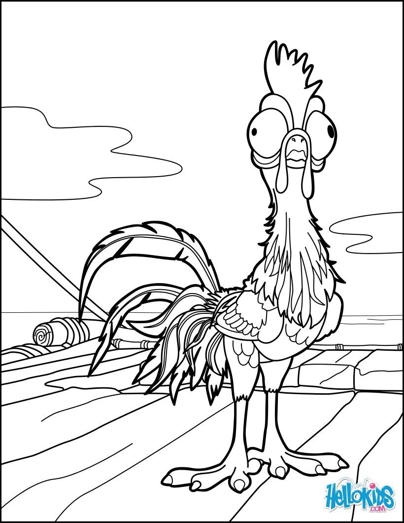 Moana - heihei coloring pages - Hellokids.com