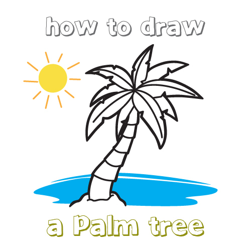 how to draw a palm tree step by step