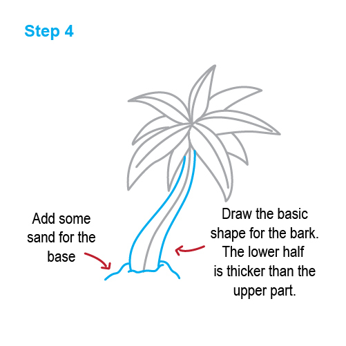 how to draw a palm tree step by step