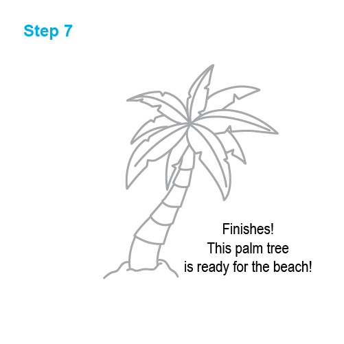 how to draw a palm tree step by step