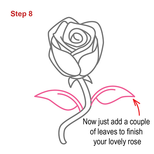 how to draw a simple rose step by step for kids