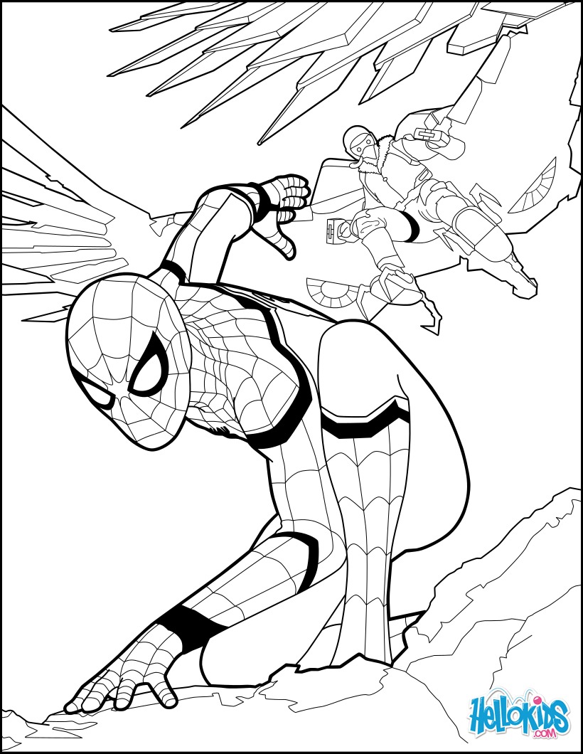 Spider-man homecoming 1 coloring pages - Hellokids.com