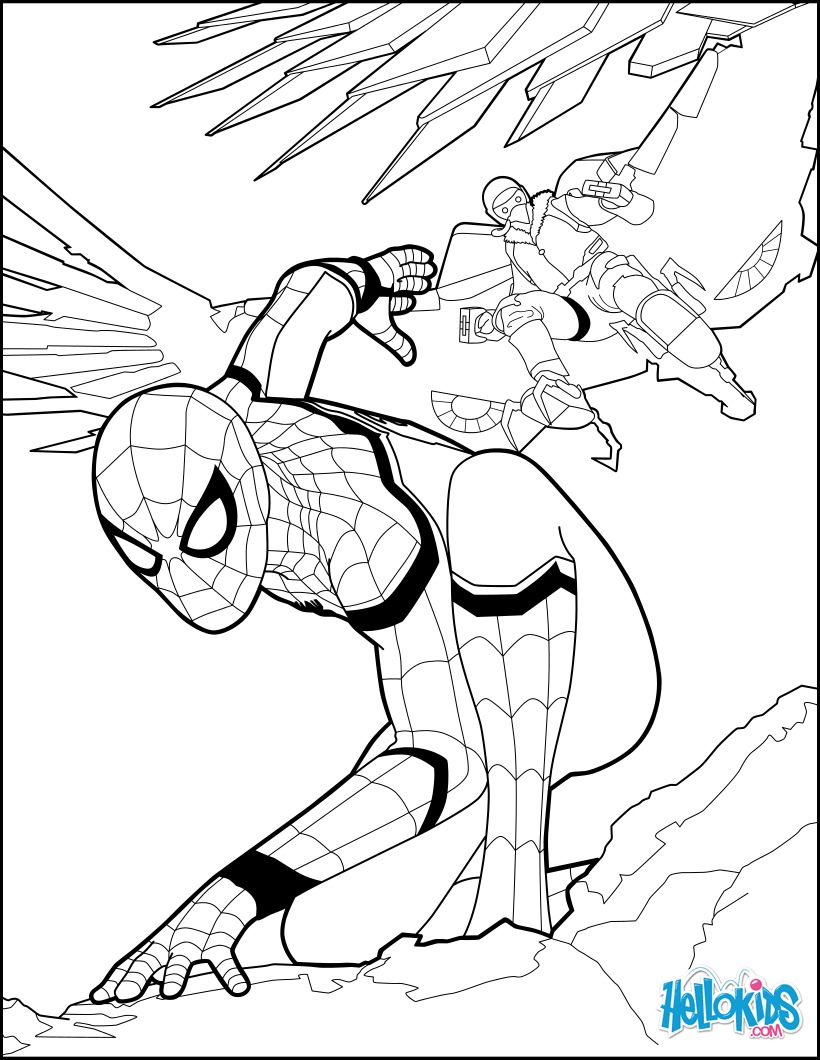 Spider man Homecoming 1 Coloring Pages Hellokids