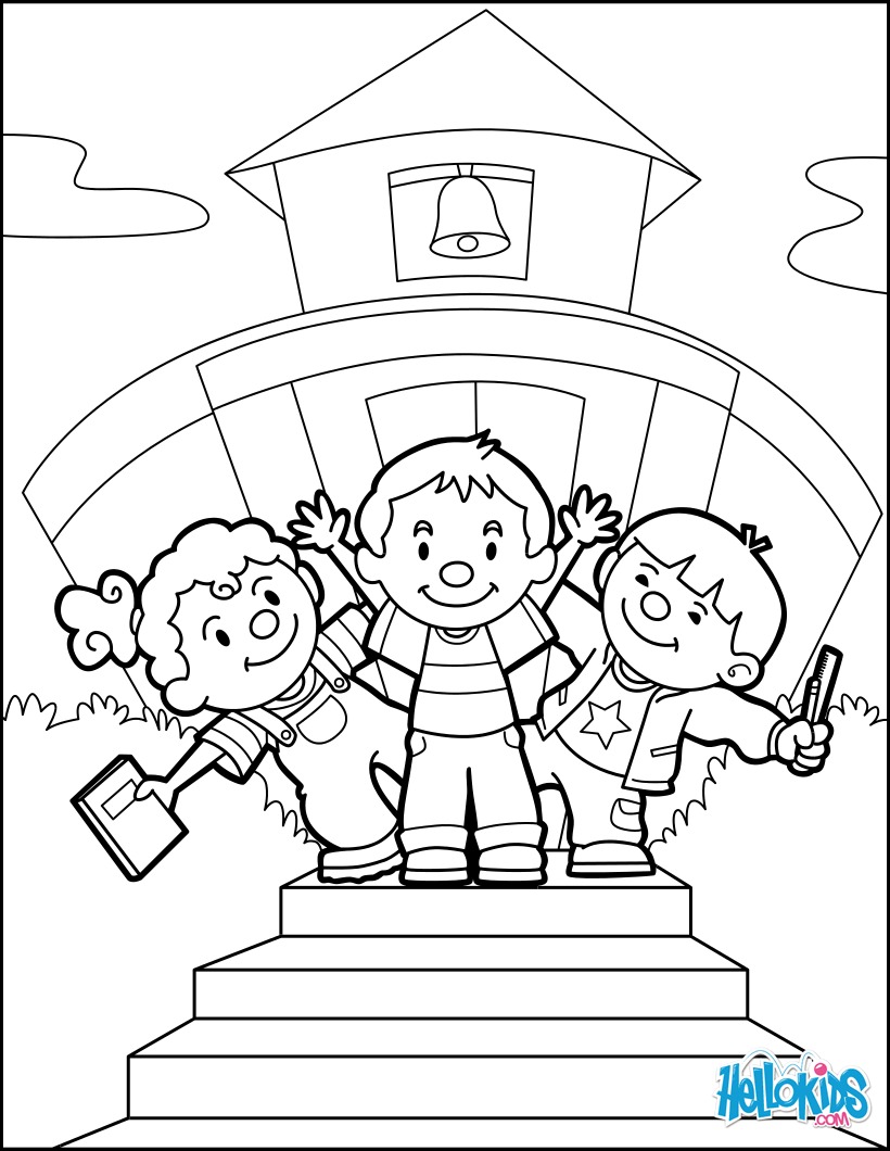 Back to school with friends coloring pages