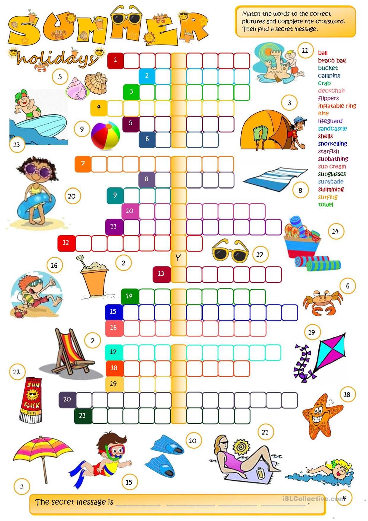 Summer crossword stories to read - Hellokids.com