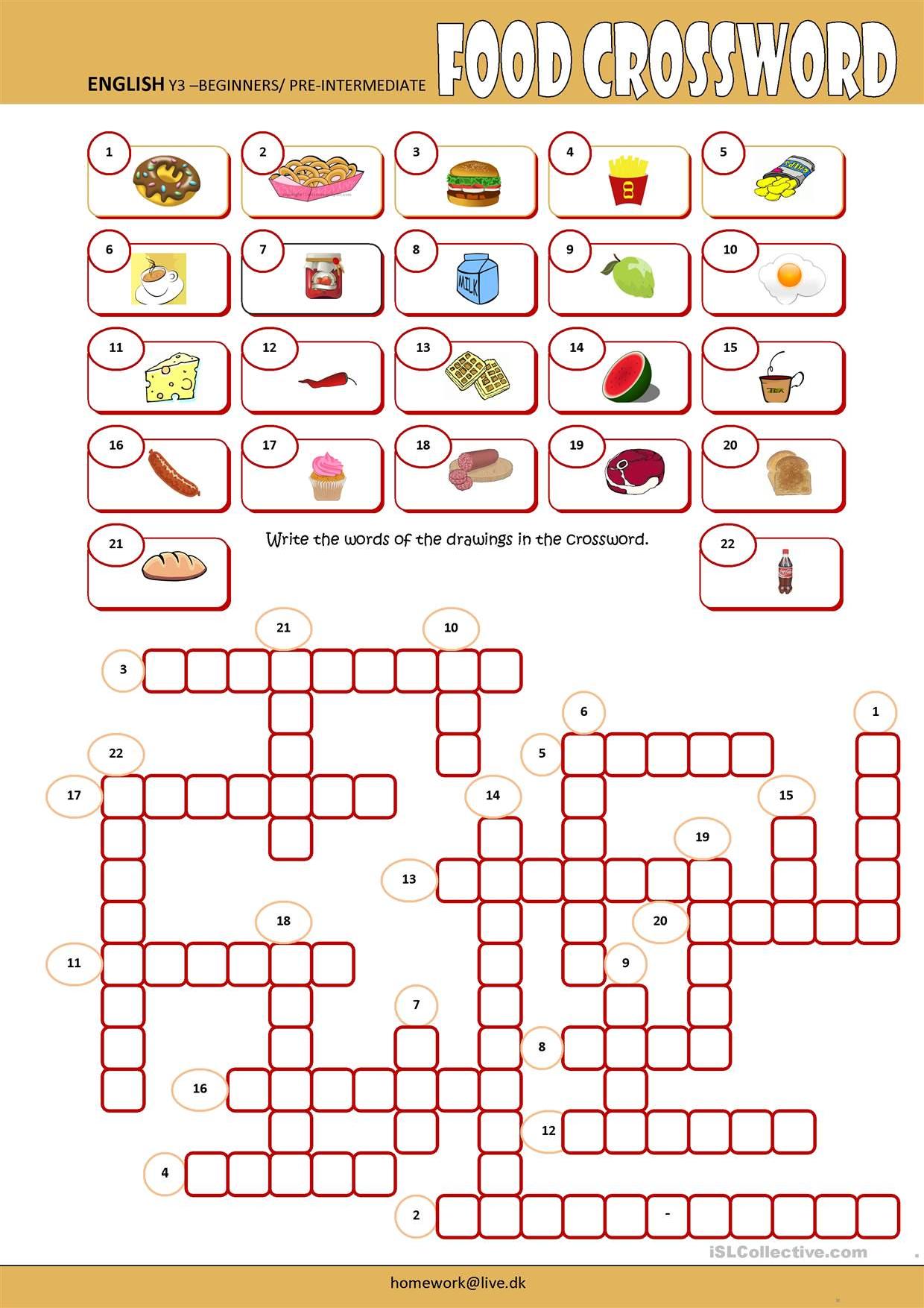 Food crossword stories to read