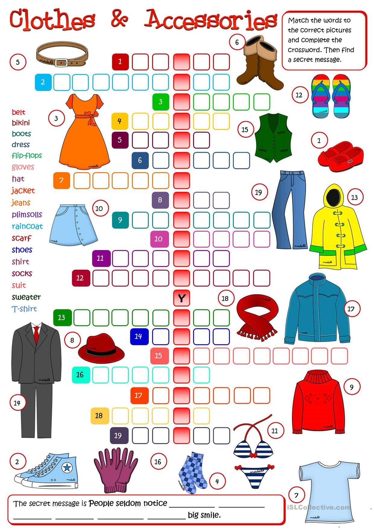 Clothes Crosswords 2