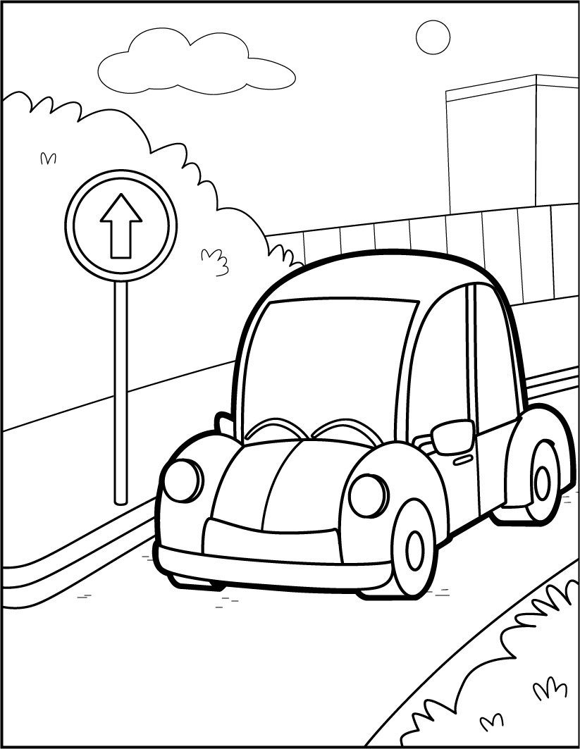 Road Coloring Page