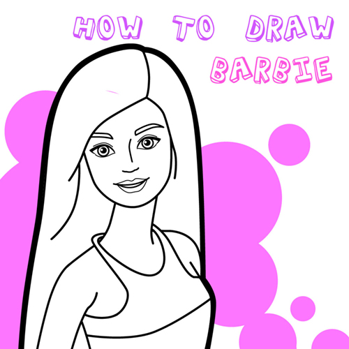 barbie doll drawing easy