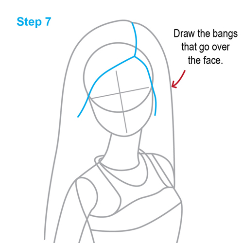 drawing of barbie step by step