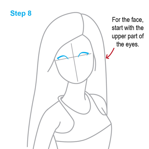 barbie doll drawing step by step