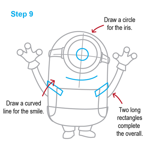 how to draw a minion step by step