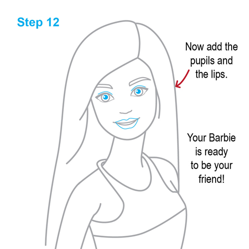 barbie drawing simple