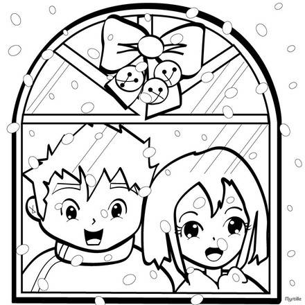 CHRISTMAS VILLAGE coloring pages - Christmas Village Coloring Pages for