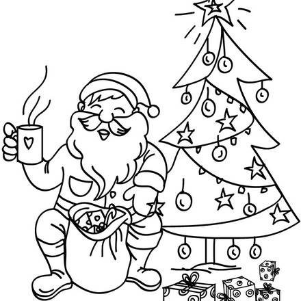 SANTA CLAUS coloring pages - 59 Xmas online coloring books and printables