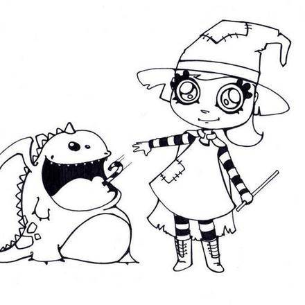 TRICK or TREATING coloring pages - Printable coloring pages online