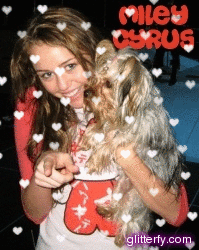 Miley Cyrus with Dog
