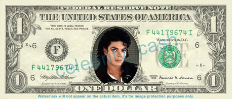 Michael Jackson Dollar Bill #3 (color)