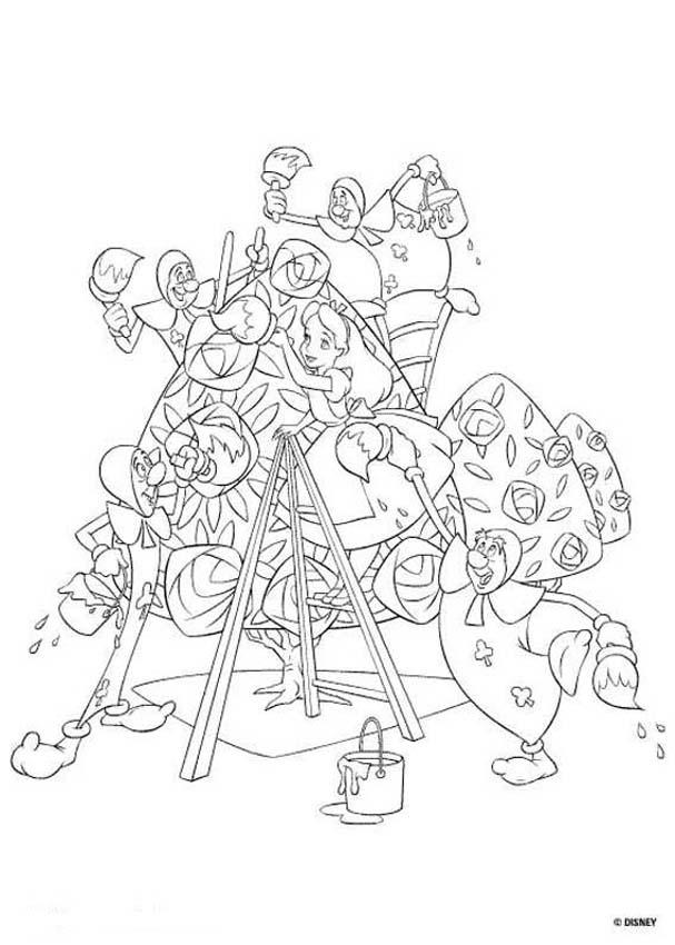 painting the roses red coloring pages - photo #5