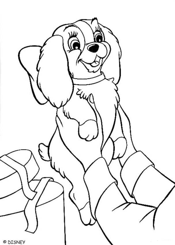 Lady a christmas gift coloring pages - Hellokids.com