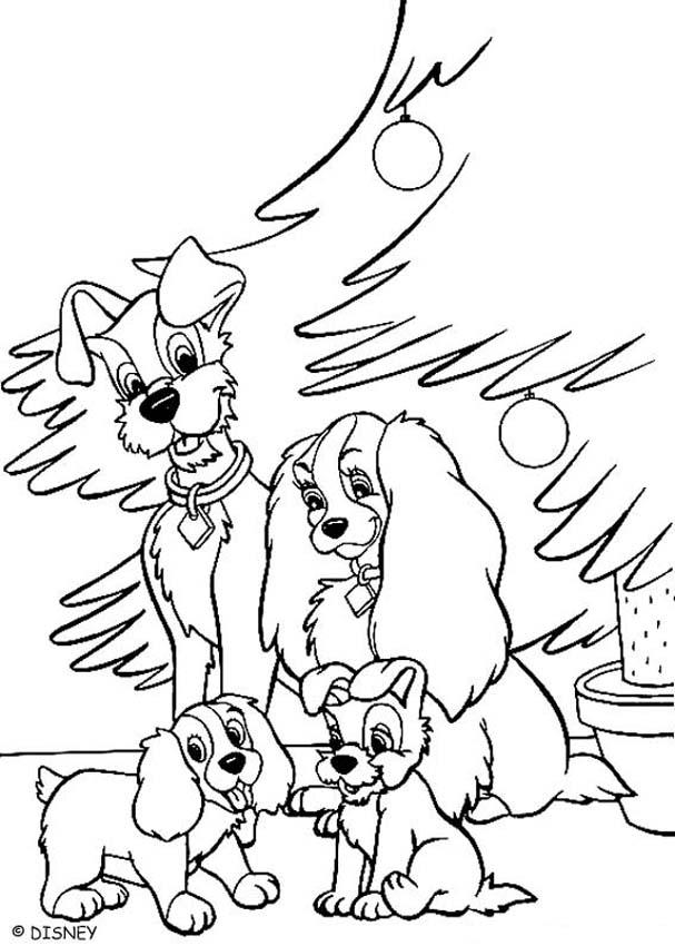 lady and the tramp christmas coloring pages - photo #2
