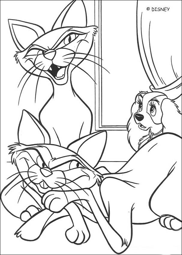 Siamese Cats Coloring Pages Hellokids Page Disney