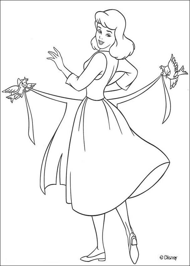 Cinderella Ball Gown Coloring Pages Hellokids Dressing Page Disney Book
