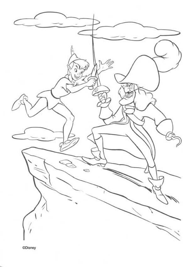 Captain hook and peter pan coloring pages Hellokidscom