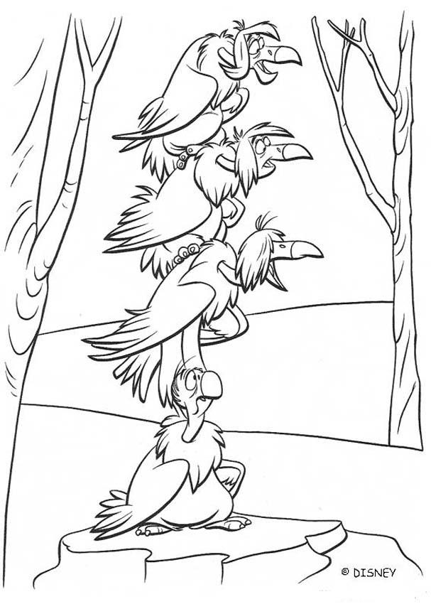 Vultures of the jungle coloring pages - Hellokids.com
