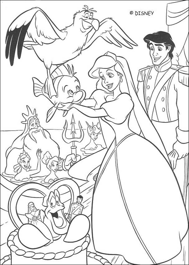Ariel's wedding day coloring pages - Hellokids.com