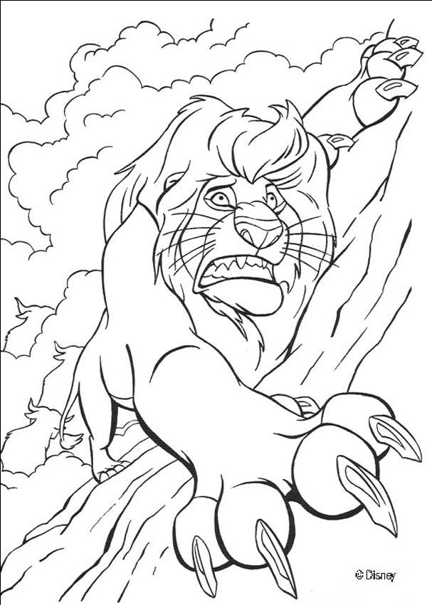 Mufasa In Trouble Coloring Pages Hellokids