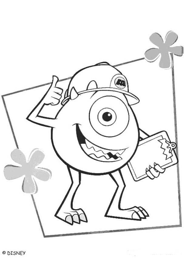 Mike wazowski coloring pages Hellokidscom