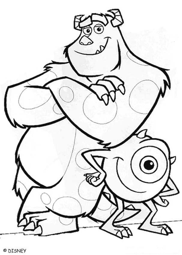 Mike wazowski and sulley coloring pages