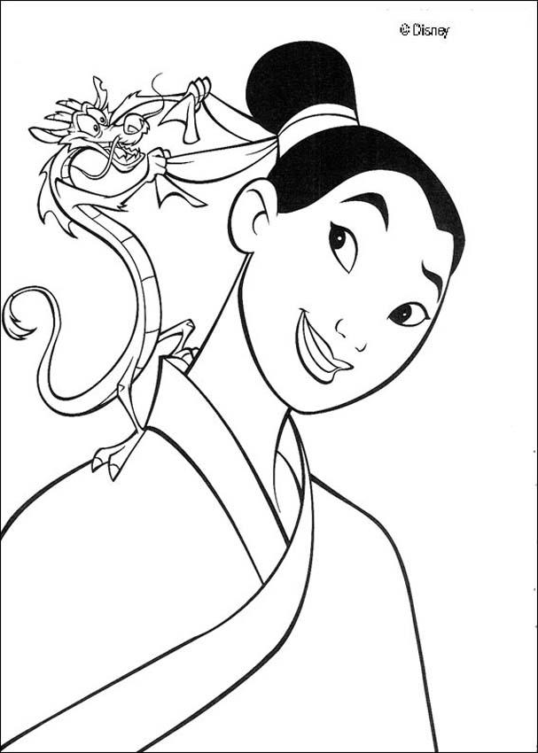 princess mulan coloring pages mushu
