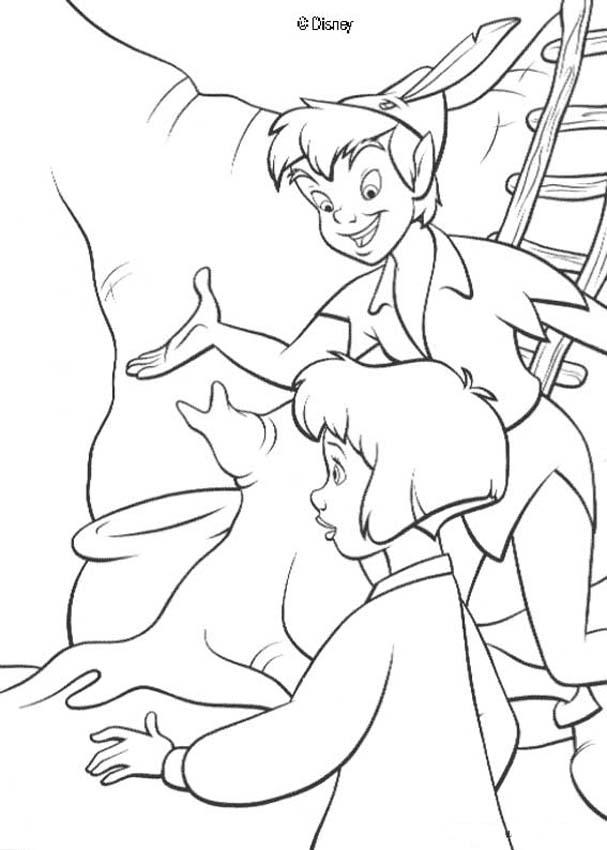 Peter Pan With Wendy Coloring Pages - Hellokids.com