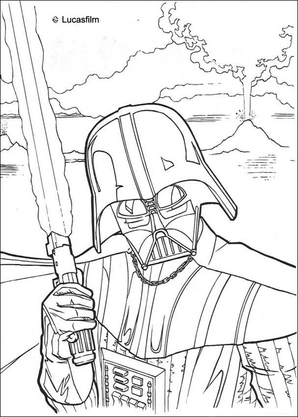 Fighting darth vader coloring pages Hellokidscom