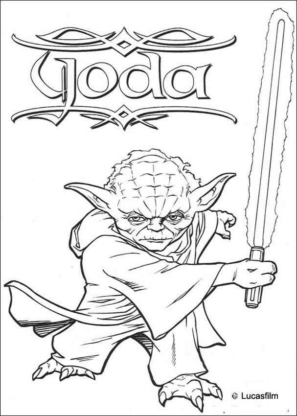 Cartoon Master Yoda Coloring Pages with simple drawing