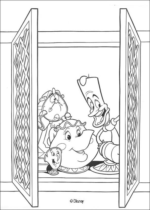 beauty and the beast lumiere coloring pages