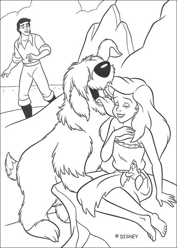 Eric's dog and ariel coloring pages - Hellokids.com