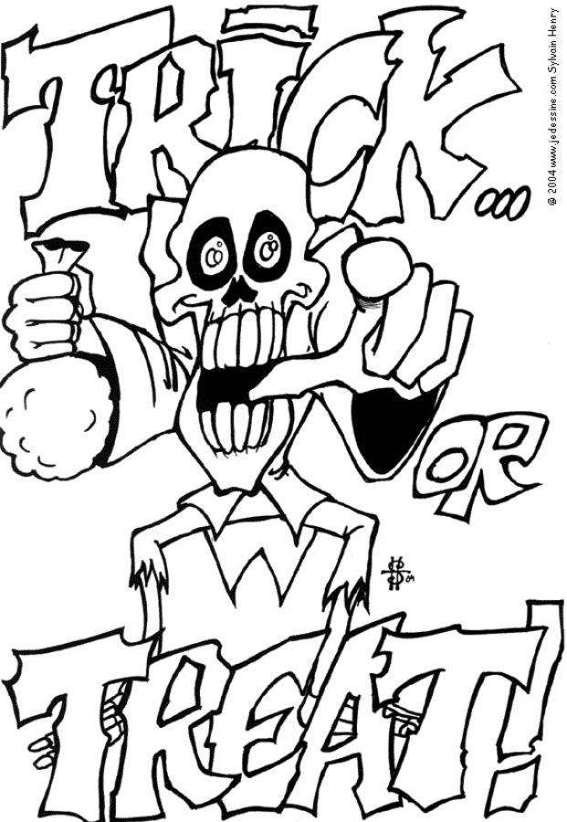 Trick or treat coloring pages - Hellokids.com