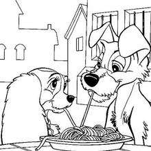 Lady and the Tramp coloring book pages - 28 free Disney printables for