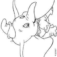 Dumbo smiling - Coloring - Disney coloring pages - Dumbo coloring pages