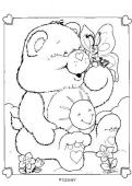 Care Bear with a butterfly - Coloring - CARTOON CHARACTERS Coloring Pages - CARE BEARS coloring pages