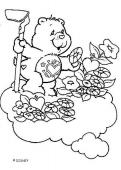 Care Bear with flowers - Coloring - Famous character coloring pages - Care Bears coloring book pages