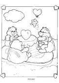 Care Bears and hearts - Coloring - CARTOON CHARACTERS Coloring Pages - CARE BEARS coloring pages