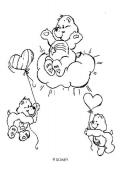 Care Bears flying with balloons - Coloring - CARTOON CHARACTERS Coloring Pages - CARE BEARS coloring pages