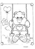 Care Bear having a swing - Coloring - Famous character coloring pages - Care Bears coloring book pages