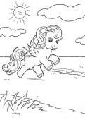 My Little Pony running on the beach