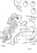 My Little Pony and an apple tree - Coloring - Cartoon Characters Coloring Pages - My Little Pony coloring book pages